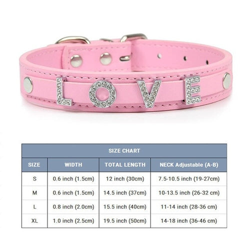 Bling Personalized Dog Pet Puppy Cat Collar | Custom Leather Dog