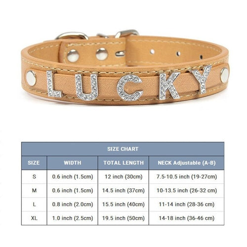 Bling Personalized Dog Pet Puppy Cat Collar | Custom Leather Dog