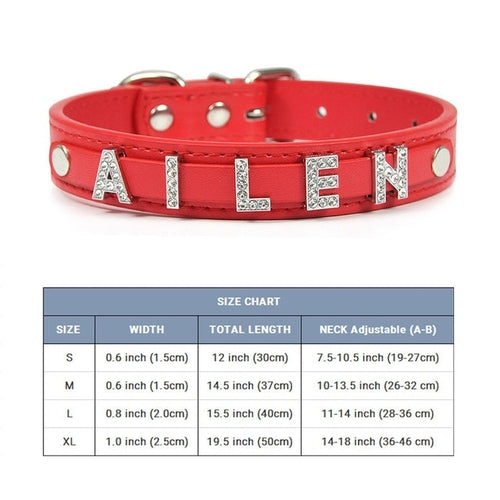 Bling Personalized Dog Pet Puppy Cat Collar | Custom Leather Dog