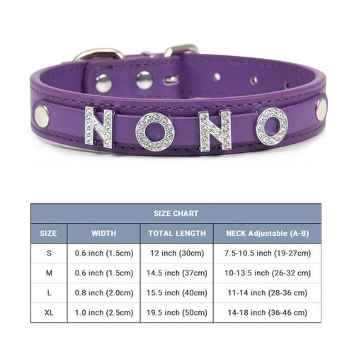 Bling Personalized Dog Pet Puppy Cat Collar | Custom Leather Dog