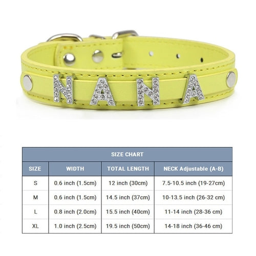 Bling Personalized Dog Pet Puppy Cat Collar | Custom Leather Dog