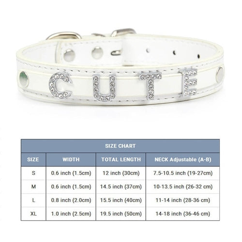 Bling Personalized Dog Pet Puppy Cat Collar | Custom Leather Dog
