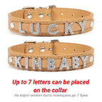 Bling Personalized Dog Pet Puppy Cat Collar | Custom Leather Dog