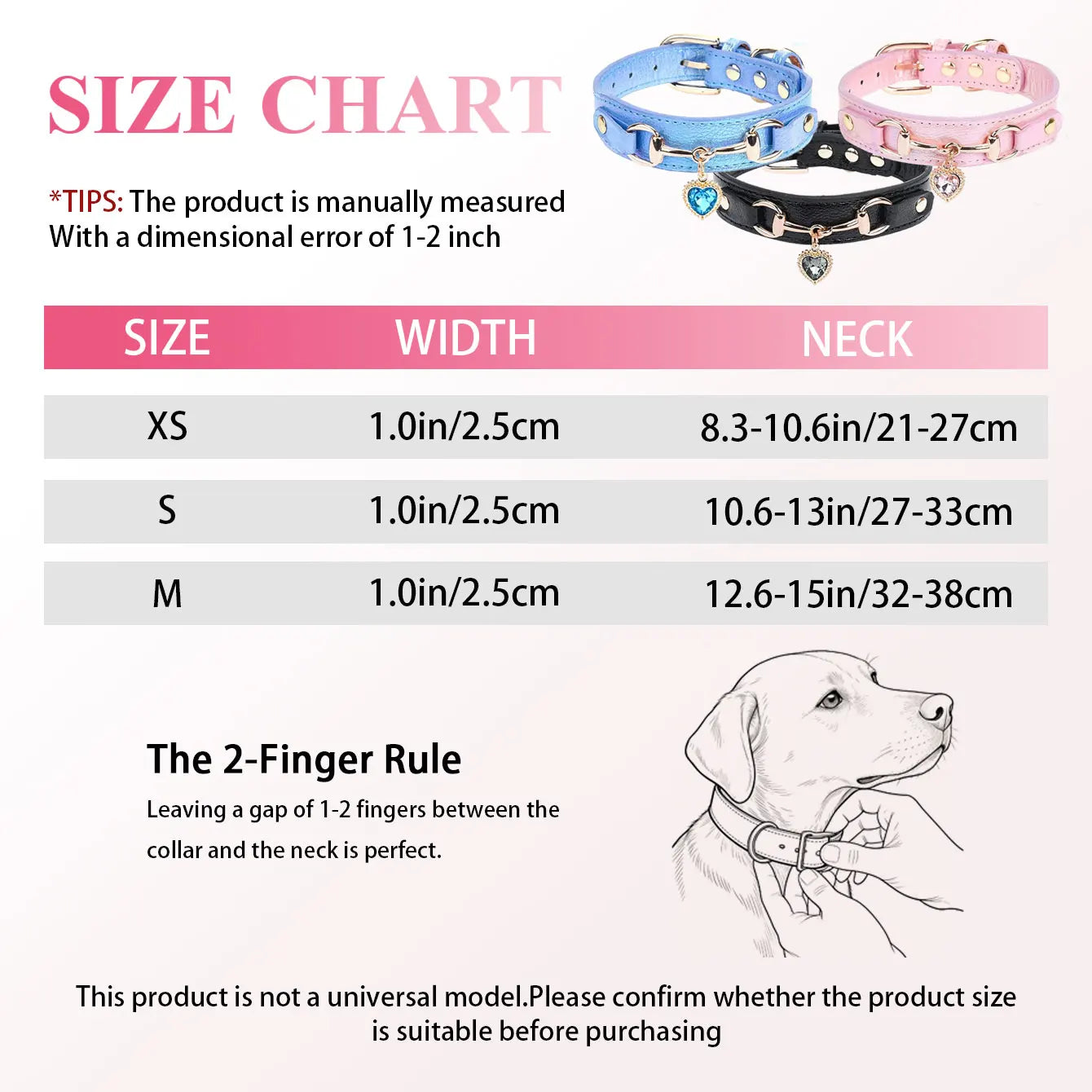 1Pc PU Leather Delicate Pet Dog Collar, High-Quality Leather Fabric