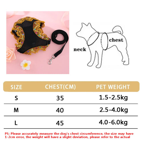 Small Dog Harness Leash Set Cute Traction Bracelet Medium Cat Collar