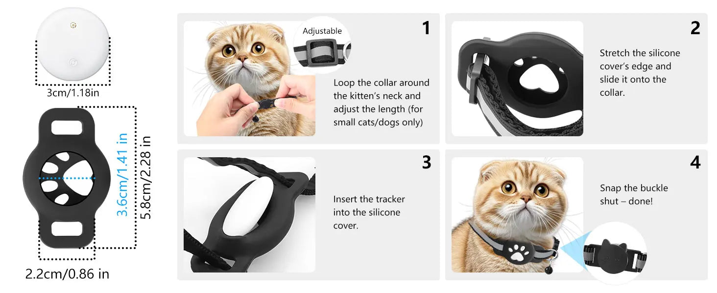 Waterproof Dog Gps Animal Tracking Collars with Reflective Strips Anti