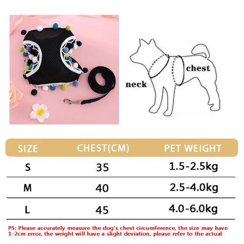 Small Dog Harness Leash Set Cute Traction Bracelet Medium Cat Collar