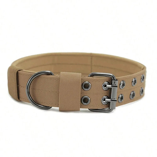 Adjustable Military Dog Collar Metal D-Ring and Buckle Working Dog
