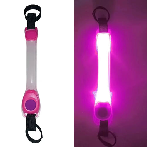 Night running pet dog safety harness collar for preventing loss.