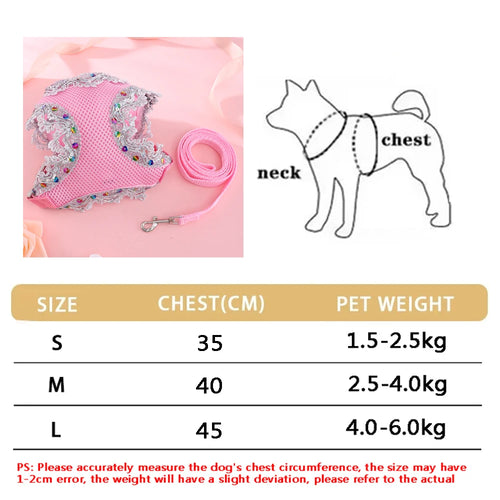 Small Dog Harness Leash Set Cute Traction Bracelet Medium Cat Collar