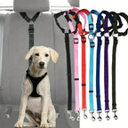 Solid Color Pet Car Seat Belt Nylon Lead Leash Backseat Safety Belt