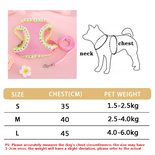 Small Dog Harness Leash Set Cute Traction Bracelet Medium Cat Collar