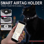Cat GPS Collar with QR Code Tag & Airtag Case  Reflective Apple Tag