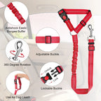 Pet products car seat belt dog leash with buffer elastic reflective
