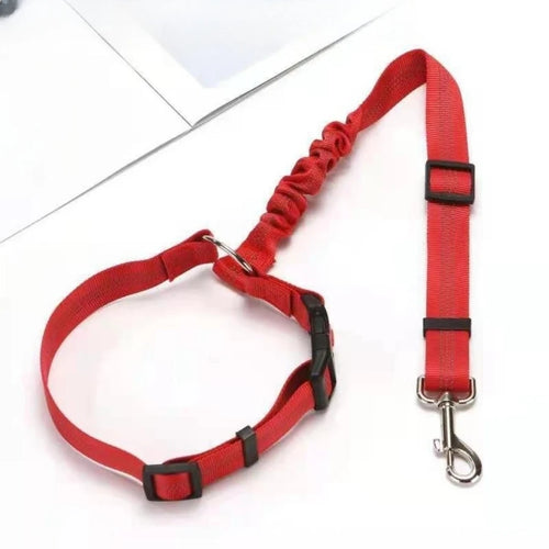 Pet products car seat belt dog leash with buffer elastic reflective