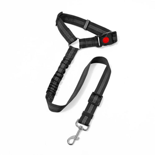 Pet products car seat belt dog leash with buffer elastic reflective