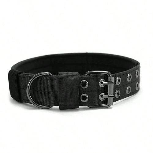 Adjustable Military Dog Collar Metal D-Ring and Buckle Working Dog