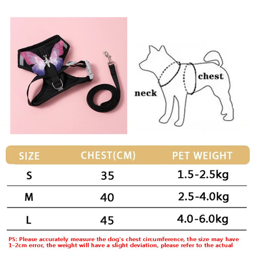 Small Dog Harness Leash Set Cute Traction Bracelet Medium Cat Collar