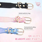 1Pc PU Leather Delicate Pet Dog Collar, High-Quality Leather Fabric