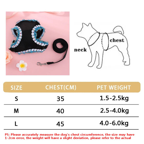 Small Dog Harness Leash Set Cute Traction Bracelet Medium Cat Collar