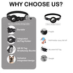 Cat GPS Collar with QR Code Tag & Airtag Case  Reflective Apple Tag