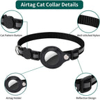 Cat AirTag Holder Collar Breakaway Reflective Strips Adjustable Kitten