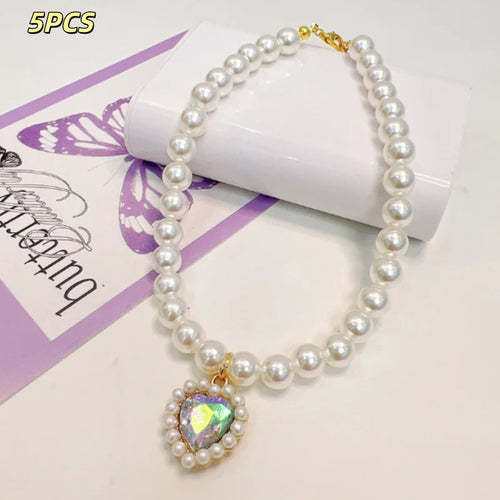 Princess Style Pet Pearl Collar for Dogs Cats - Cute Jewelry Accessory