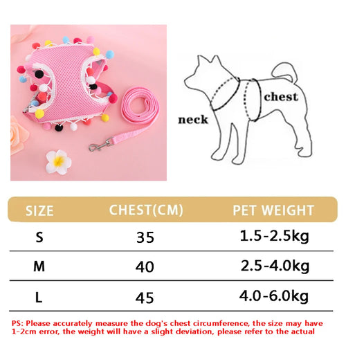 Small Dog Harness Leash Set Cute Traction Bracelet Medium Cat Collar