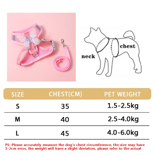 Small Dog Harness Leash Set Cute Traction Bracelet Medium Cat Collar