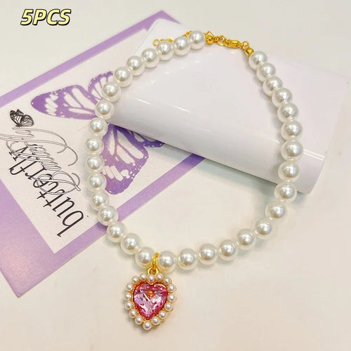 Princess Style Pet Pearl Collar for Dogs Cats - Cute Jewelry Accessory