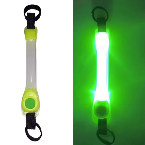Night running pet dog safety harness collar for preventing loss.